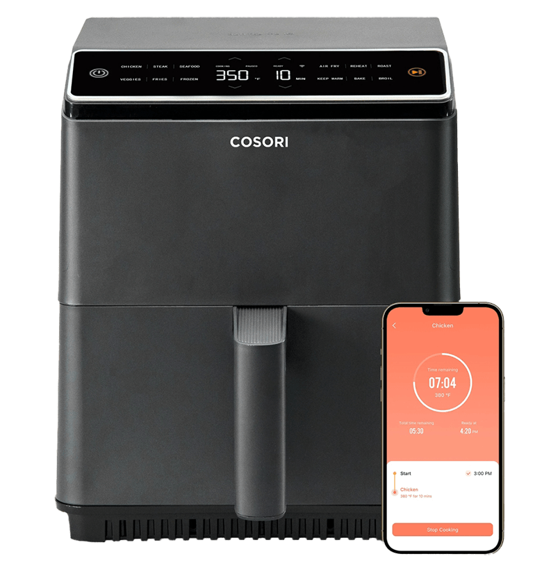 Фритюрник с горещ въздух Cosori Dual BlazeT Еър фрайър CAF-P583S, XXXL 6.4L,черен