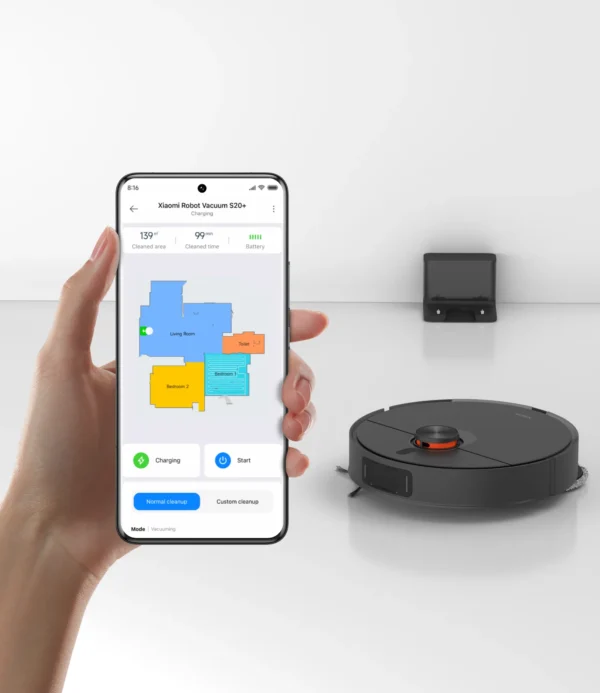 Прахосмукачка робот Xiaomi Robot Vacuum S20+, черна – BHR8158EU - Image 6