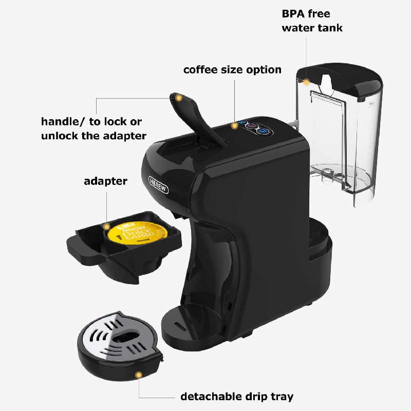 Мултифункционална кафемашина HiBREW H1A, черна + кана за мляко - Image 7