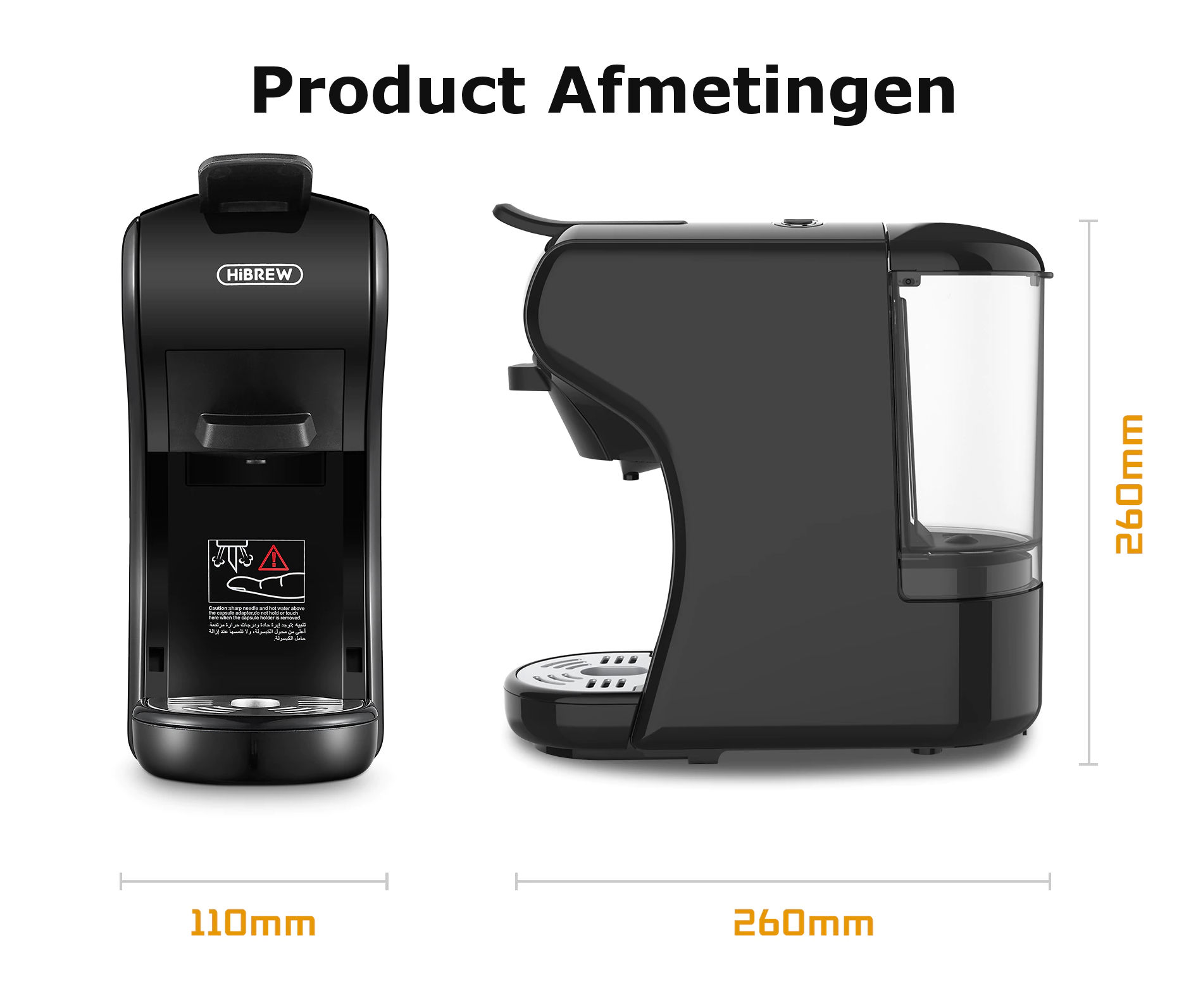 Мултифункционална кафемашина HiBREW H1A, черна + кана за мляко - Image 8