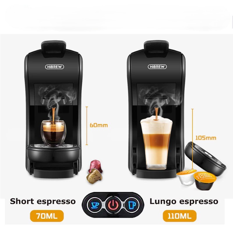 Мултифункционална кафемашина HiBREW H1A, черна + кана за мляко - Image 9