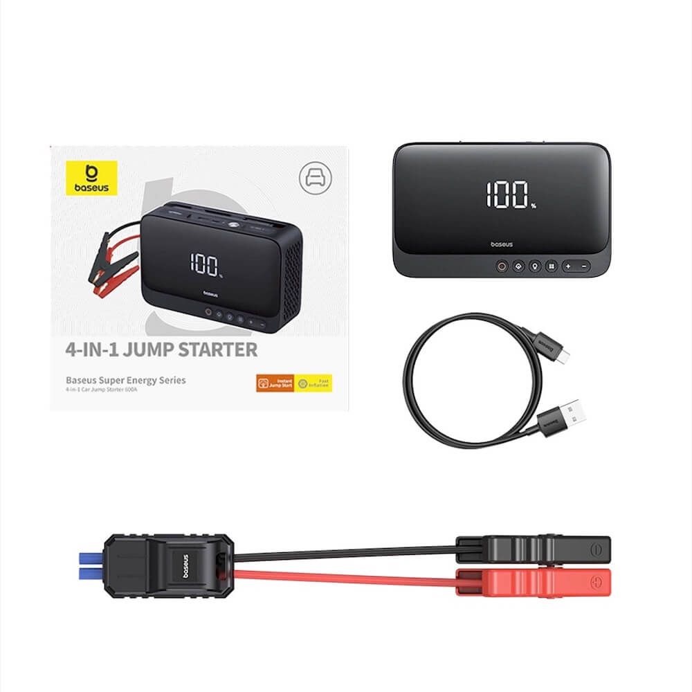 starter za avtomobil i kompresor baseus car jump starter energy 4 v 1