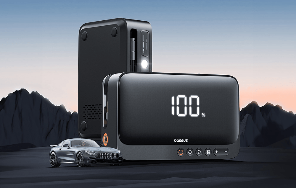 starter za avtomobil i kompresor baseus car jump starter energy 4 v 1