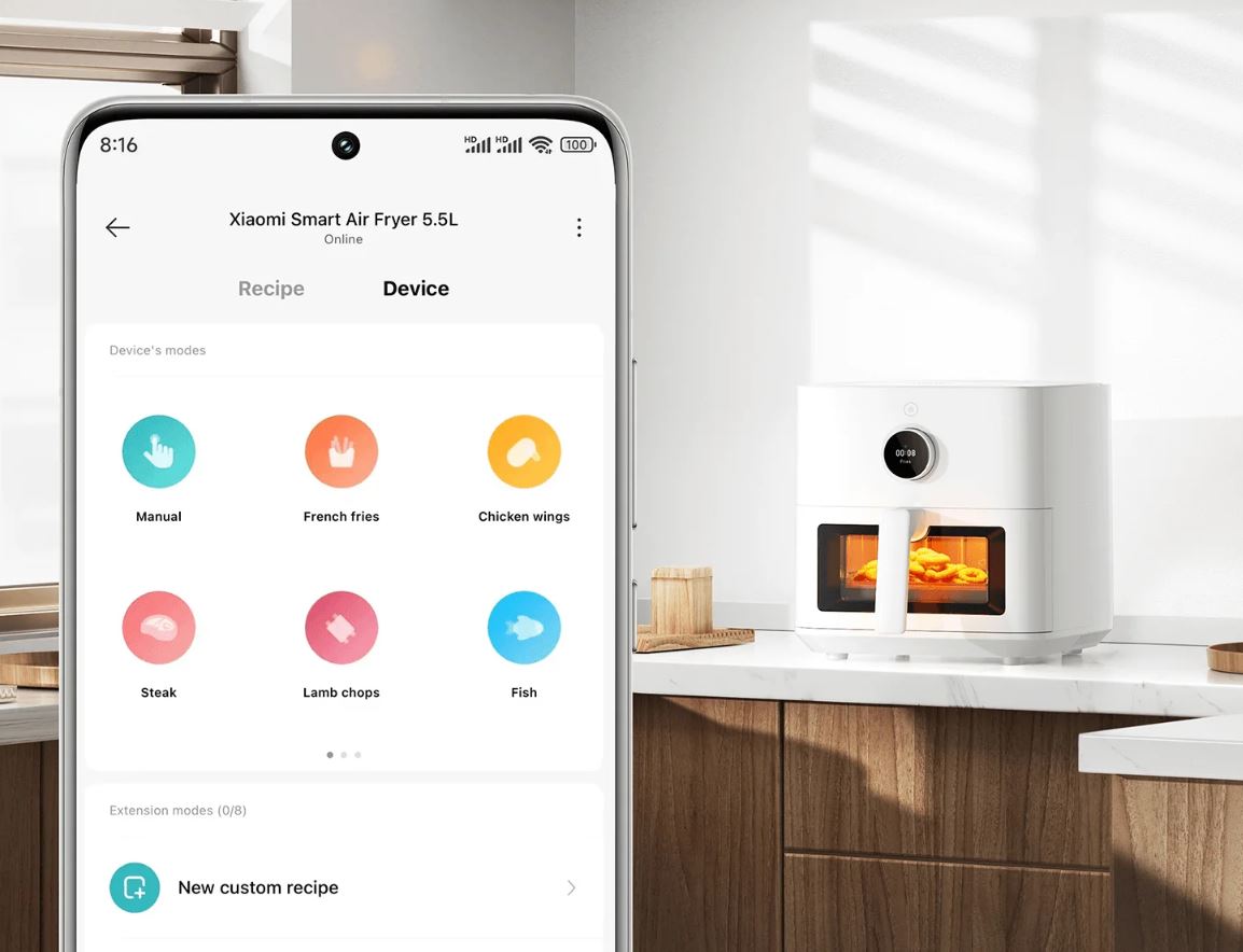 frityurnik s goresht vazduh xiaomi smart air fryer 5 5l bhr8238eu (5)